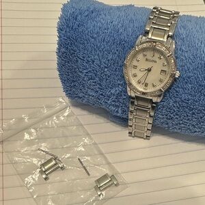 Bulova Silver Timepiece with Spare Links